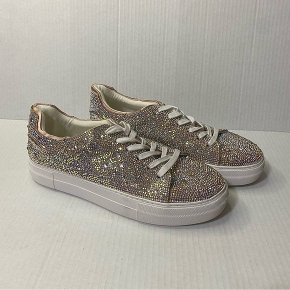 NEW Matisse Julia Clear Rhinestone Sneaker Size 10 - Picture 2 of 10